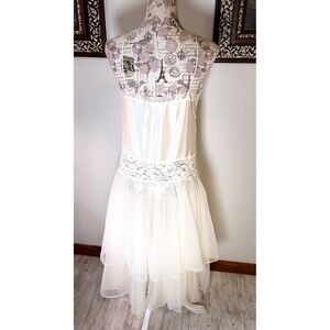Vintage Like a Virgin style Madonna dress WHITE Lace Dress lingerie SZ S